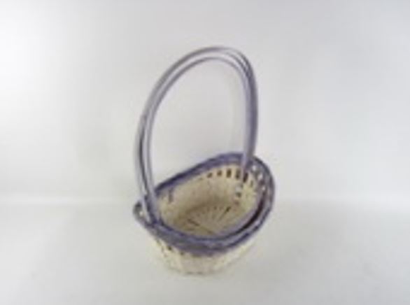 Корзина плетеная "Кант" (бамбук), 30x25xH9/42 см - 25x19xH7/38 см, набор (3 шт) Фиолетовый