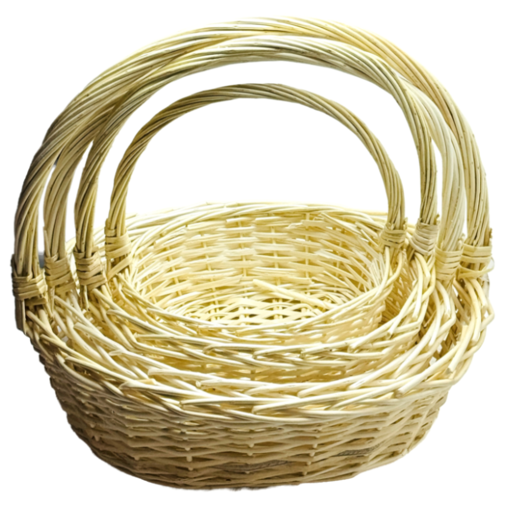 Корзина плетеная (ива), 43x36xH15/40 см - 28x20xH10/25 см, набор (4 шт) Натуральный