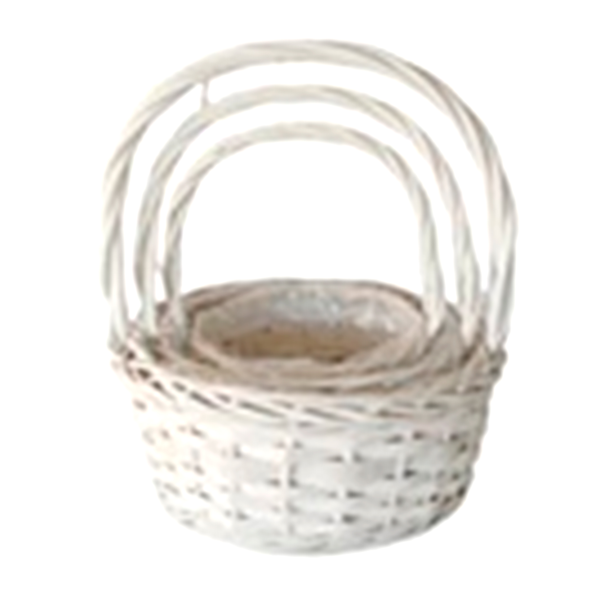 Корзина плетеная (ива), D26xH12/31 см - D16xH10/22 см, набор (3 шт) Белый