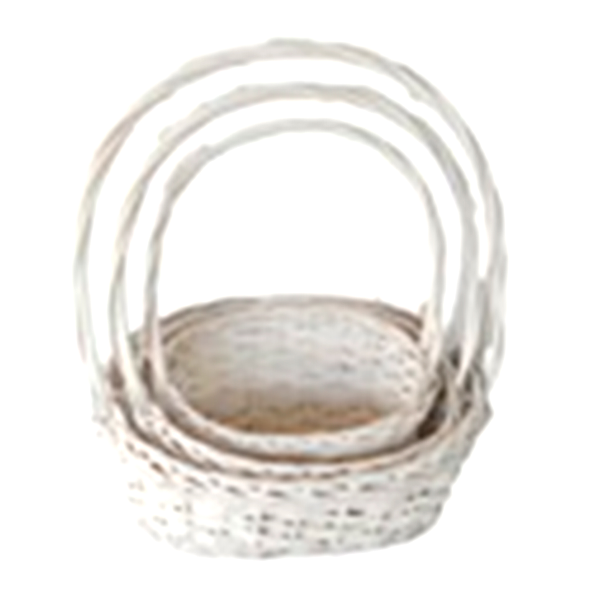 Корзина плетеная (ива), 35x30xH17/40 см - 25x19xH14/32 см, набор (3 шт) Белый