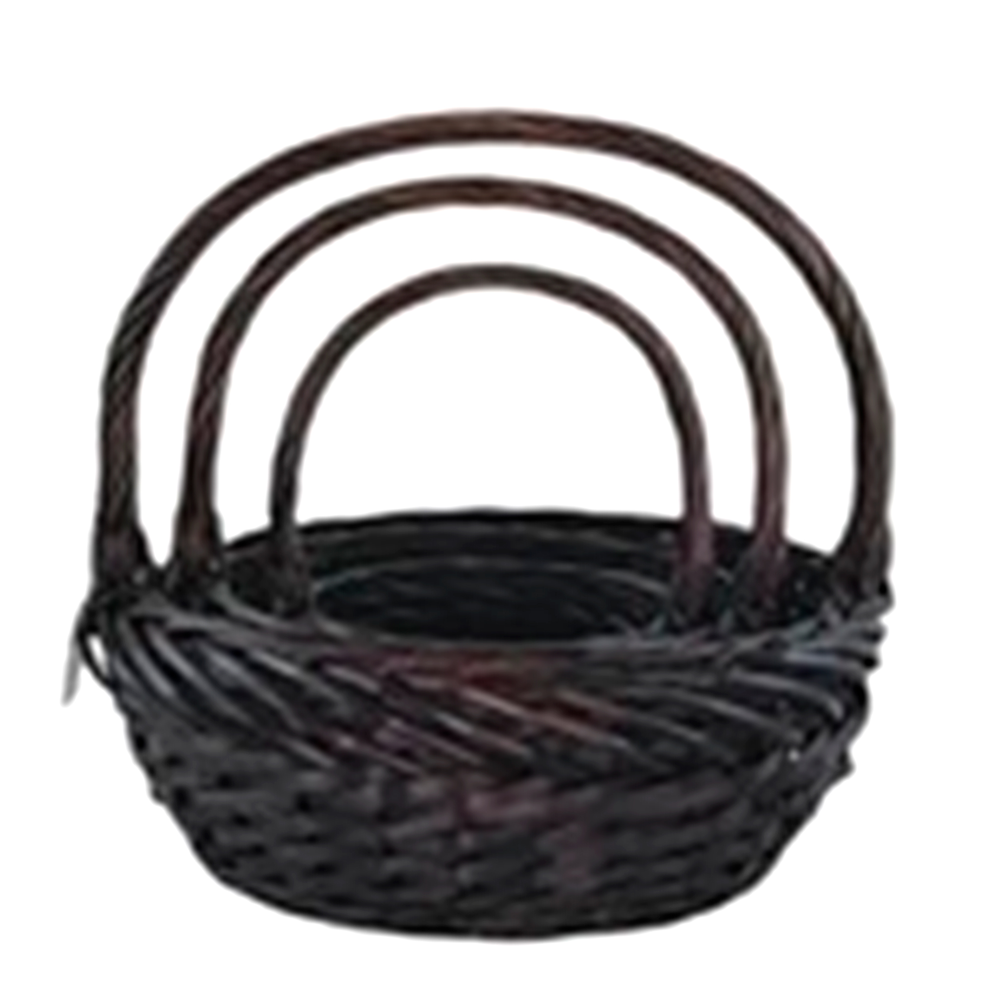 Корзина плетеная (ива), D30xH15/35 см - D18xH11/24 см, набор (3 шт) Темно-коричневый
