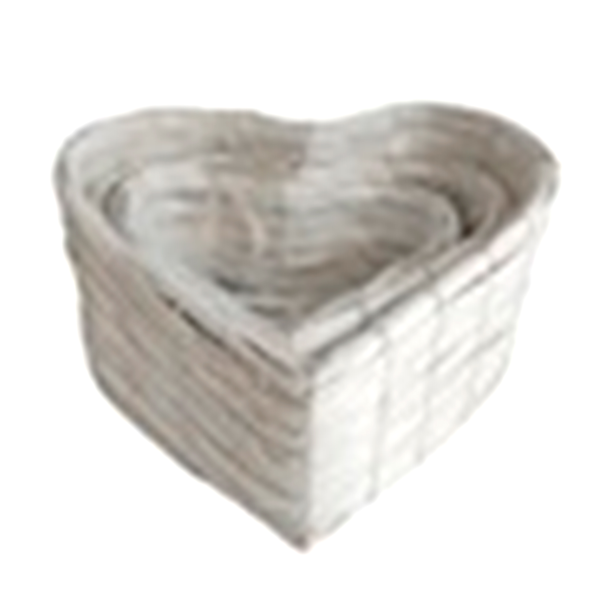 Кашпо плетеное "Сердце" (ива), 36x32xH12 см - 24x22xH7 см, набор (3 шт) Белый