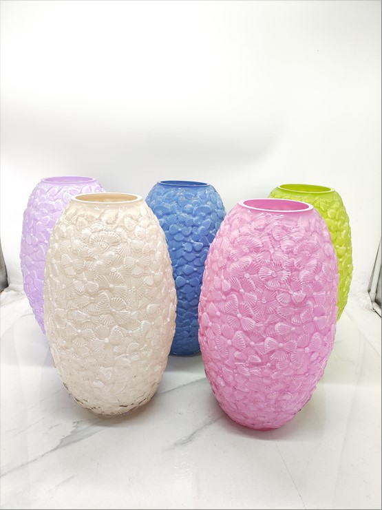 Ваза "Aster" (стекло), D20xH34 см Розовый