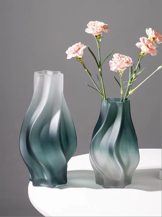 Ваза "Essence" (стекло), D13xH24 см Бирюзовый