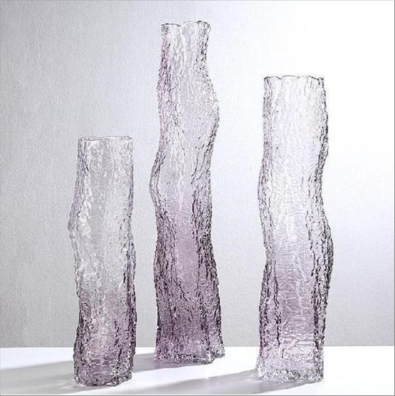 Ваза "Айсберг" (стекло), D12xH50 см Сиреневый