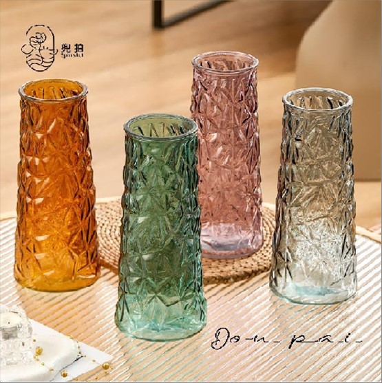 Ваза "Rhytmic" (стекло), D11xH24 см Сиреневый