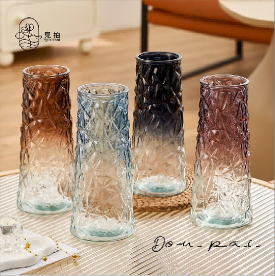 Ваза "Rhytmic" (стекло), D11xH24 см Коричневый