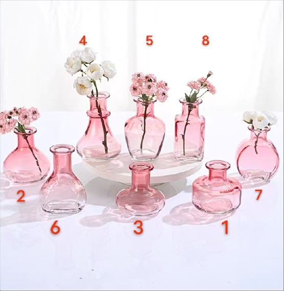 Ваза "Rose" (стекло), D8,5xH12 см Розовый