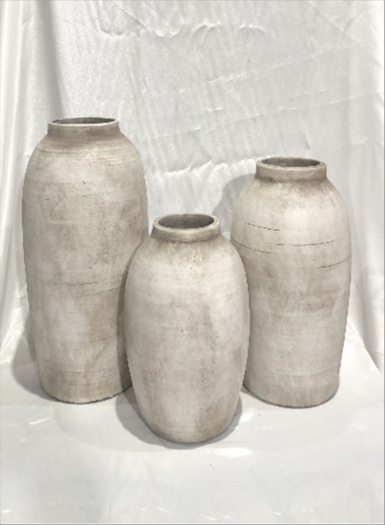 Ваза "Ancient" (керамика), D23xH21,5 см Светло-серый