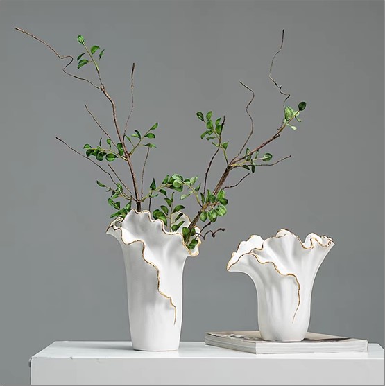 Ваза "Marine art" (керамика), 20x14xH19,5 см Белый