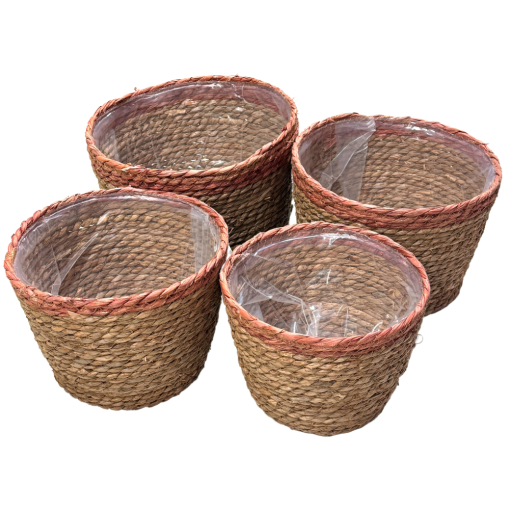 Корзина плетеная (водоросли), D26xH20 см - D18xH13 см, набор (4 шт) Натуральный
