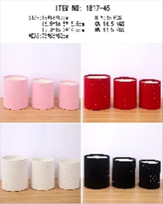 Коробка шляпная, D18xH17 см - D15xH14,5 см, набор (3 шт), без крышки Черный