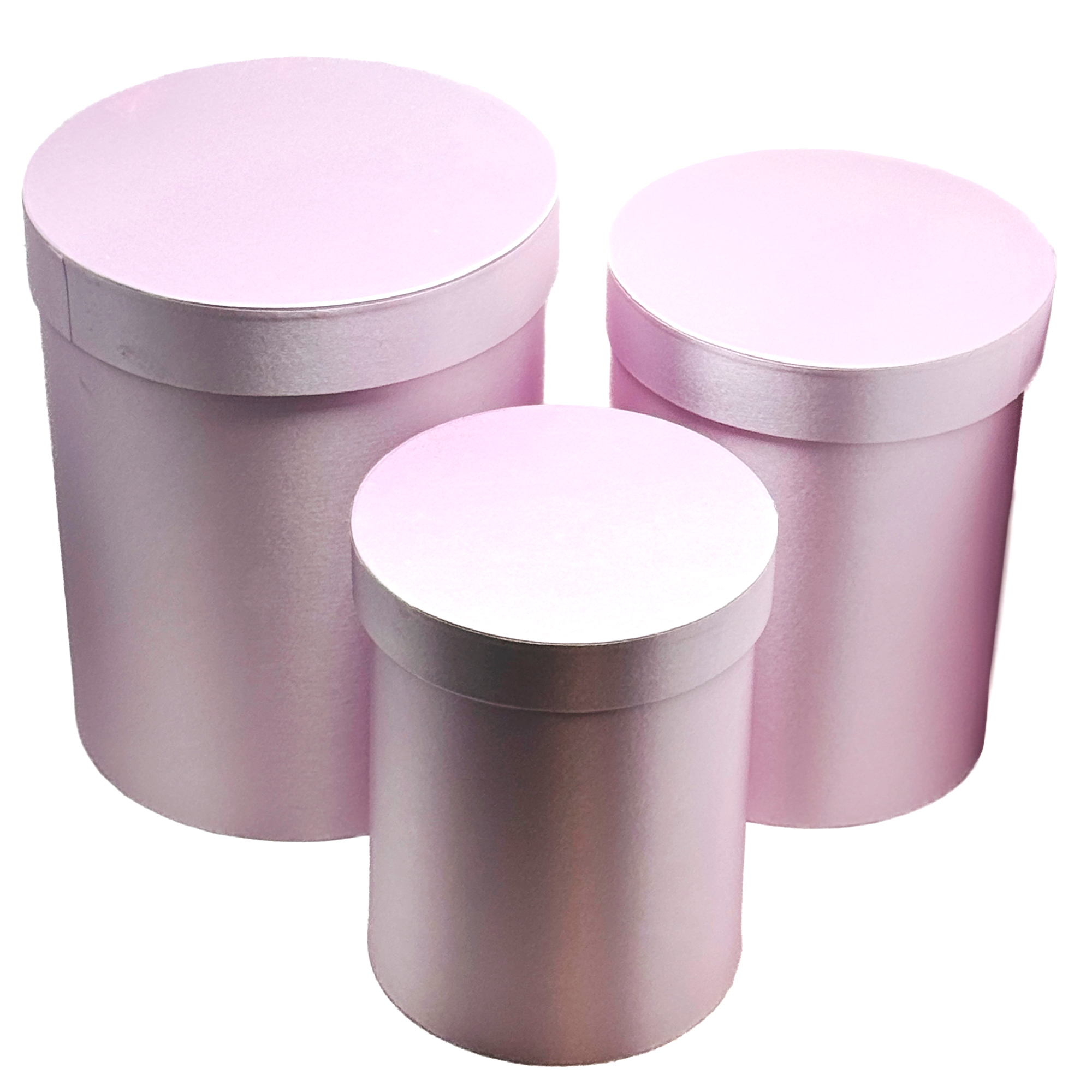 Коробка шляпная, D22,5xH19,5 см - D16,5xH14 см, набор (3 шт) Сиреневый