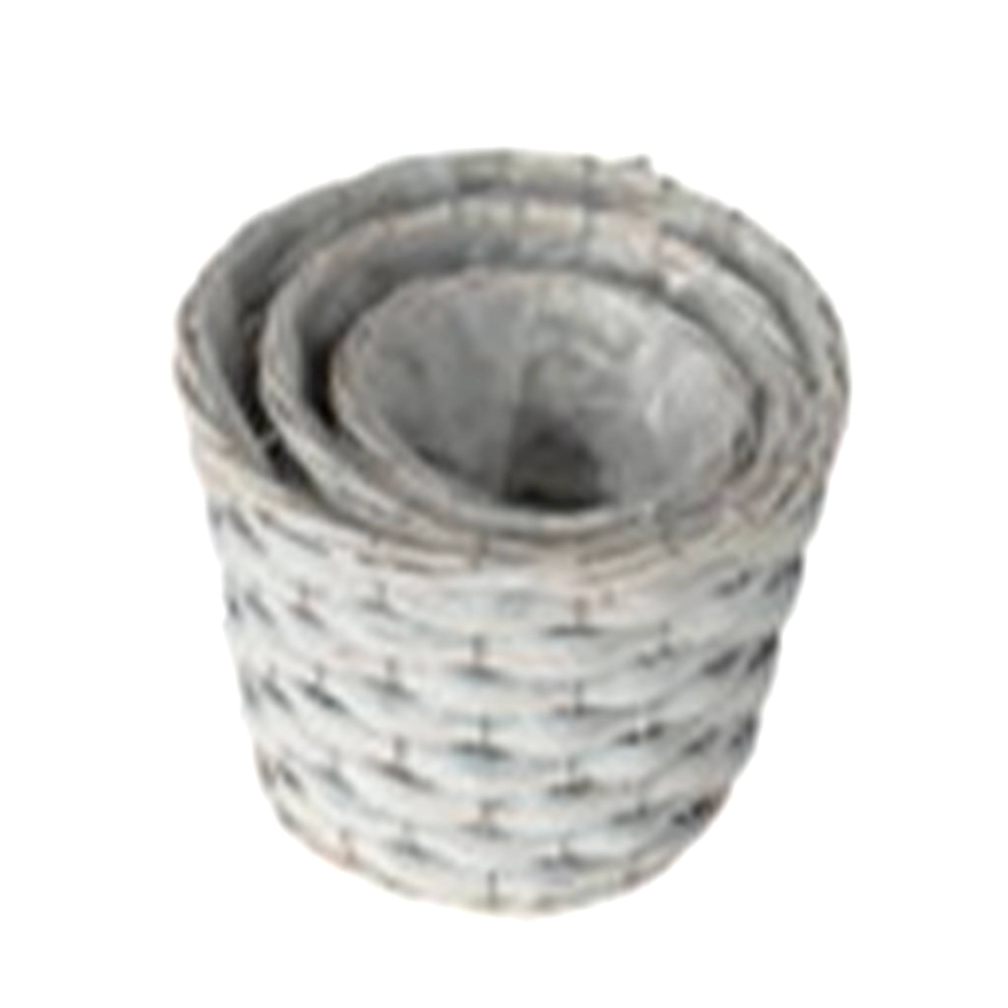 Кашпо плетеное (ива), D26xH16 см - D17xH13 см, набор (3 шт) Серый