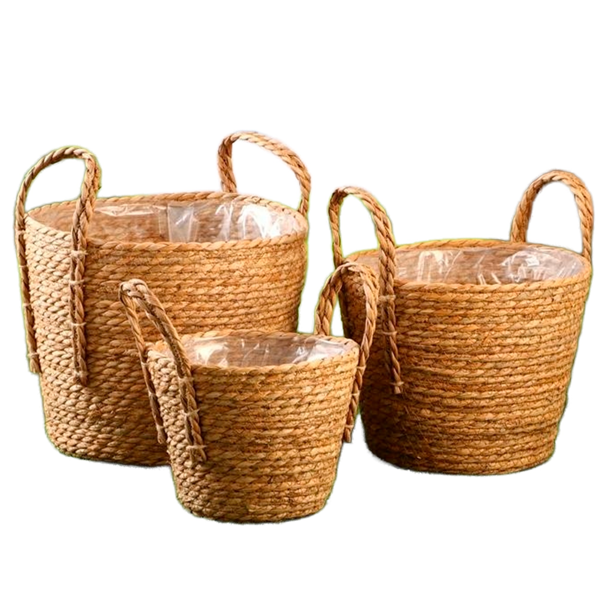 Корзина плетеная (водоросли), D31xH25,5 см - D22xH15,5 см, набор (3 шт) Натуральный