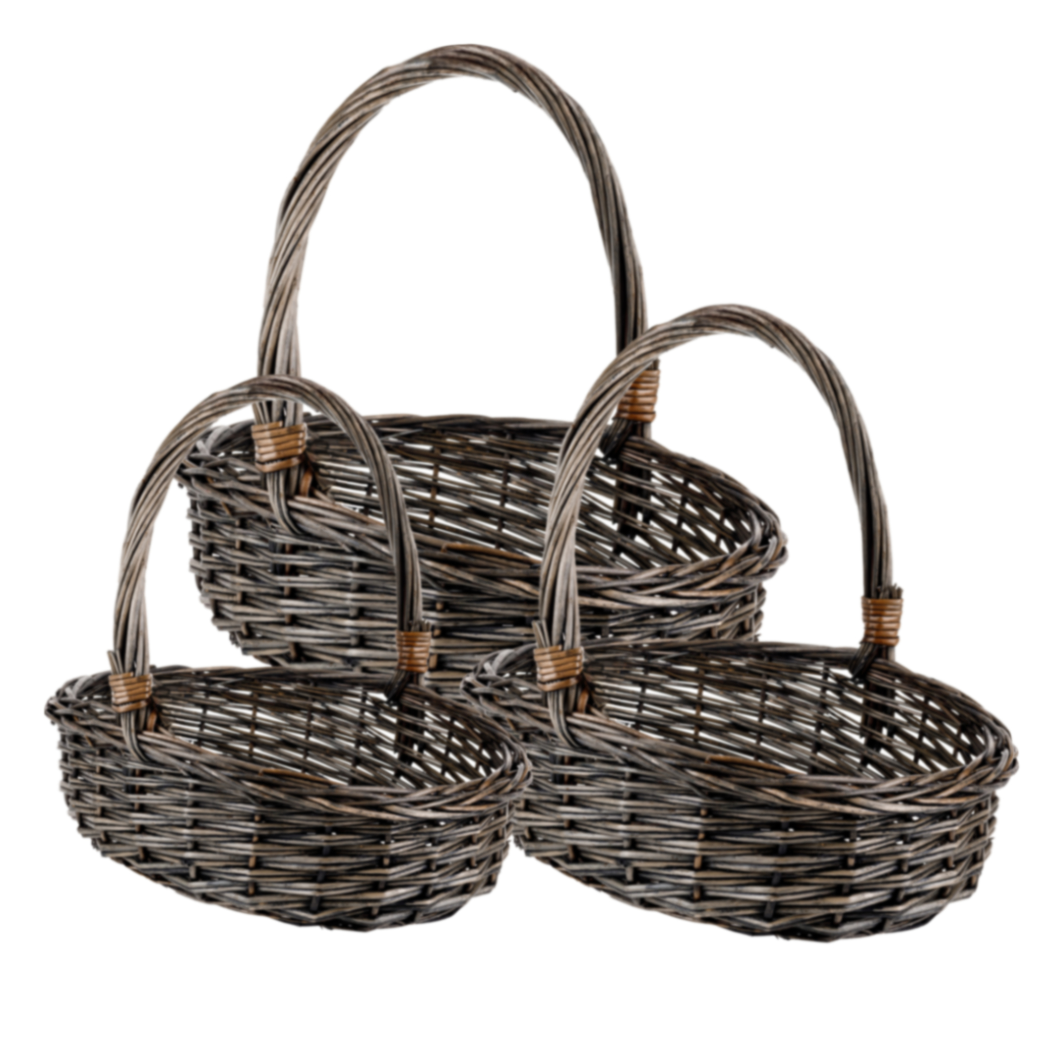 Корзина плетеная (ива), 43x35xH14/40 см - 31x24xH10/30 см, набор (3 шт)