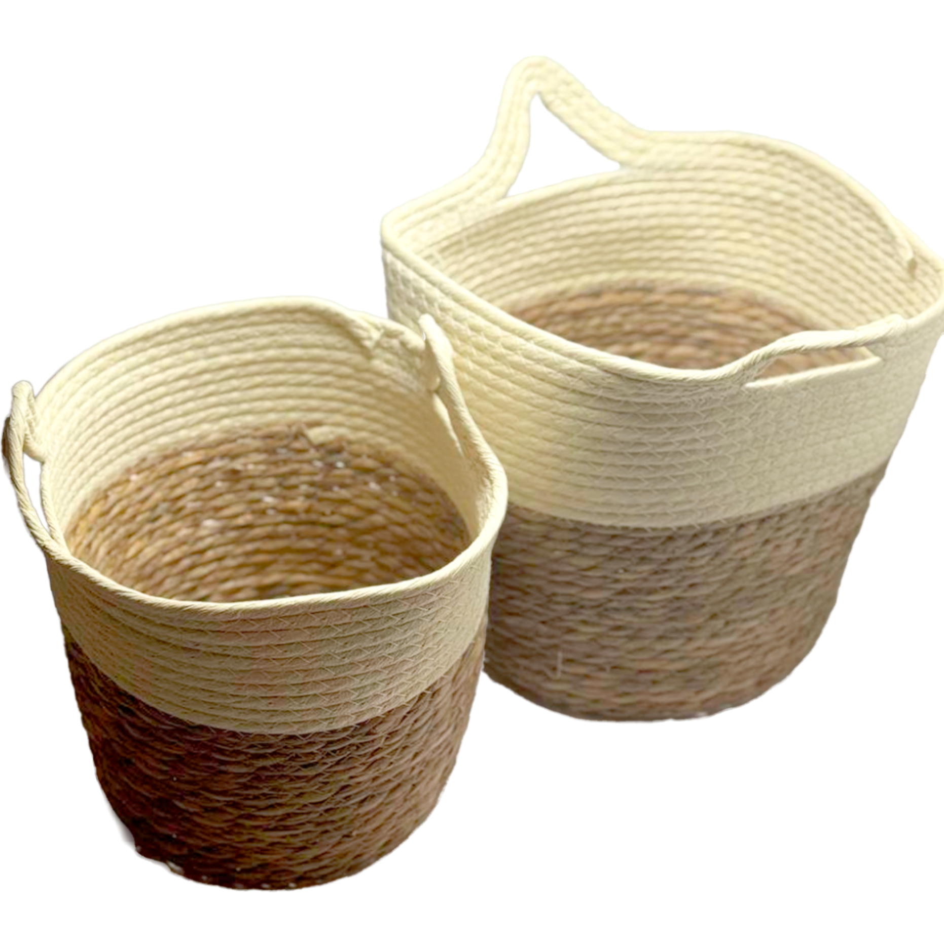 Корзина плетеная (водоросли), 30x27xH25 см, 26x23xH21 см, набор (2 шт) Натуральный