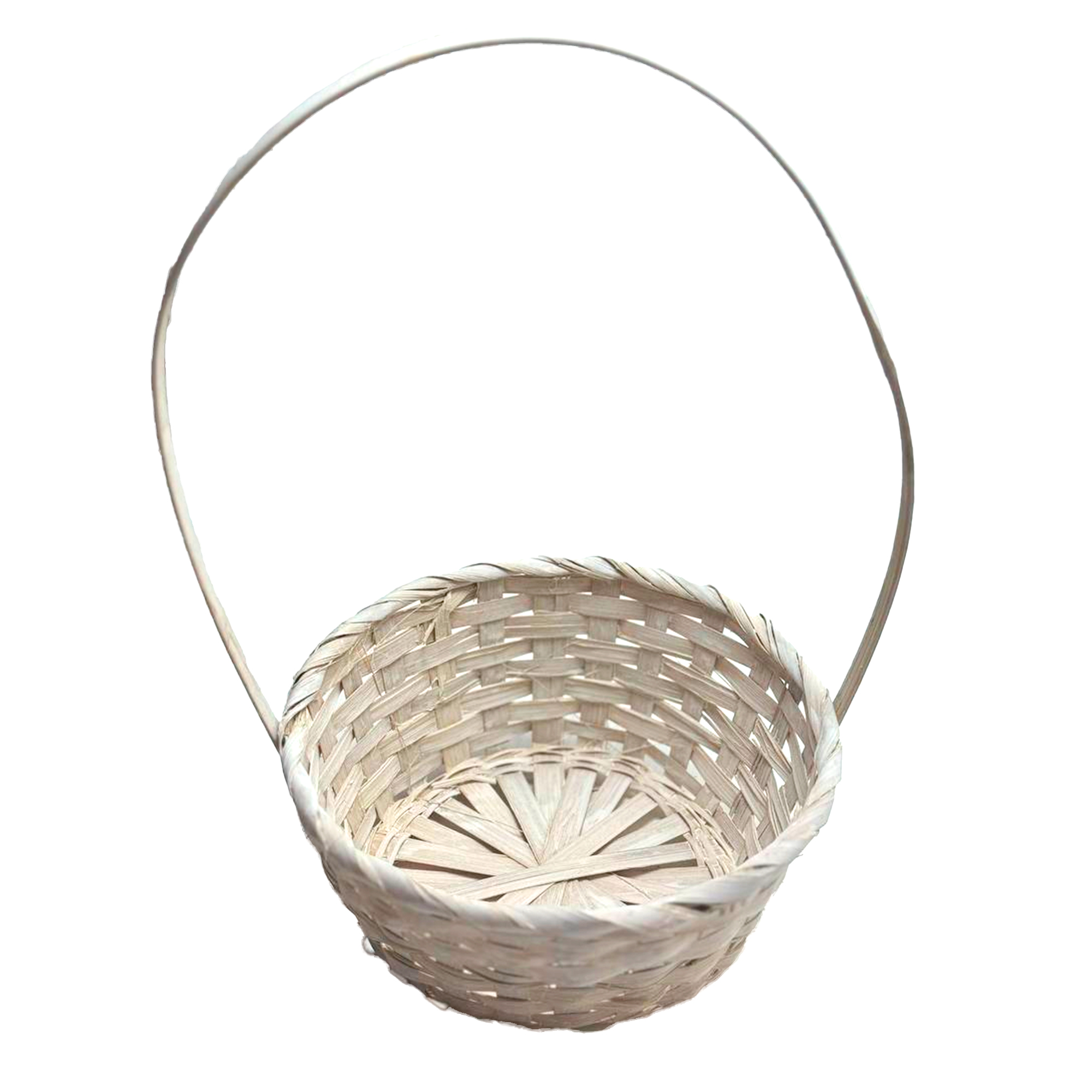 Корзина плетеная (бамбук), D20xH9 см Белый