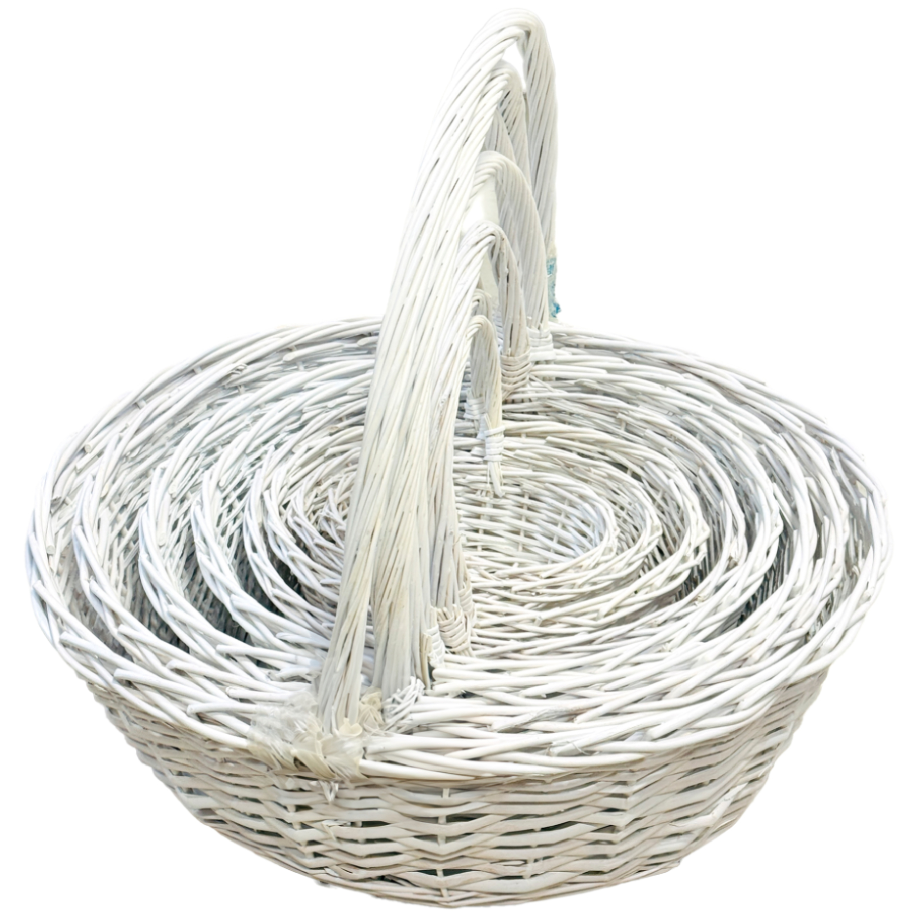 Корзина плетеная (ива), 73x60xH23 см - 27x20xH11 см, набор (8 шт) Белый