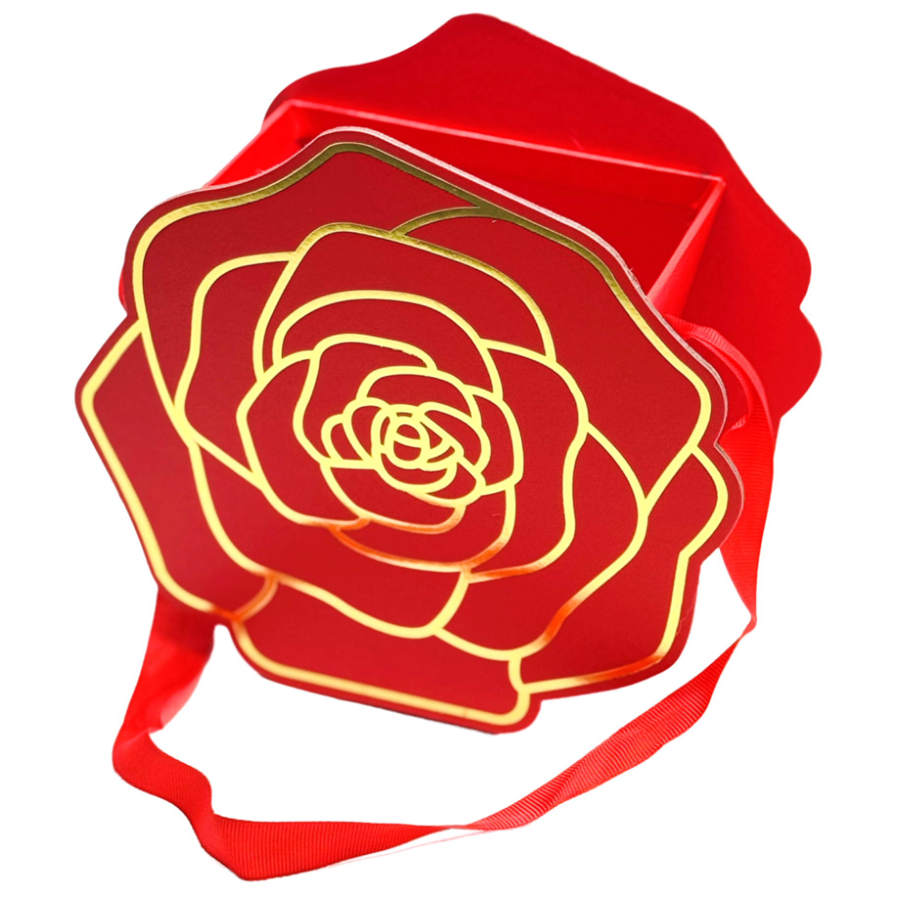 Коробка-кашпо "Роза", 20x9xH18,5 см, с ручкой Красный