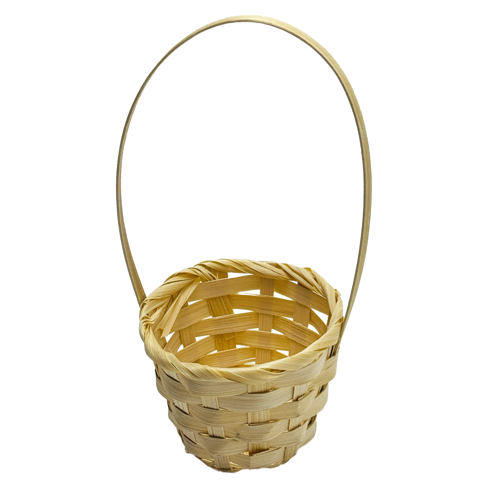 Корзина плетеная (бамбук), D8xH6 см Натуральный