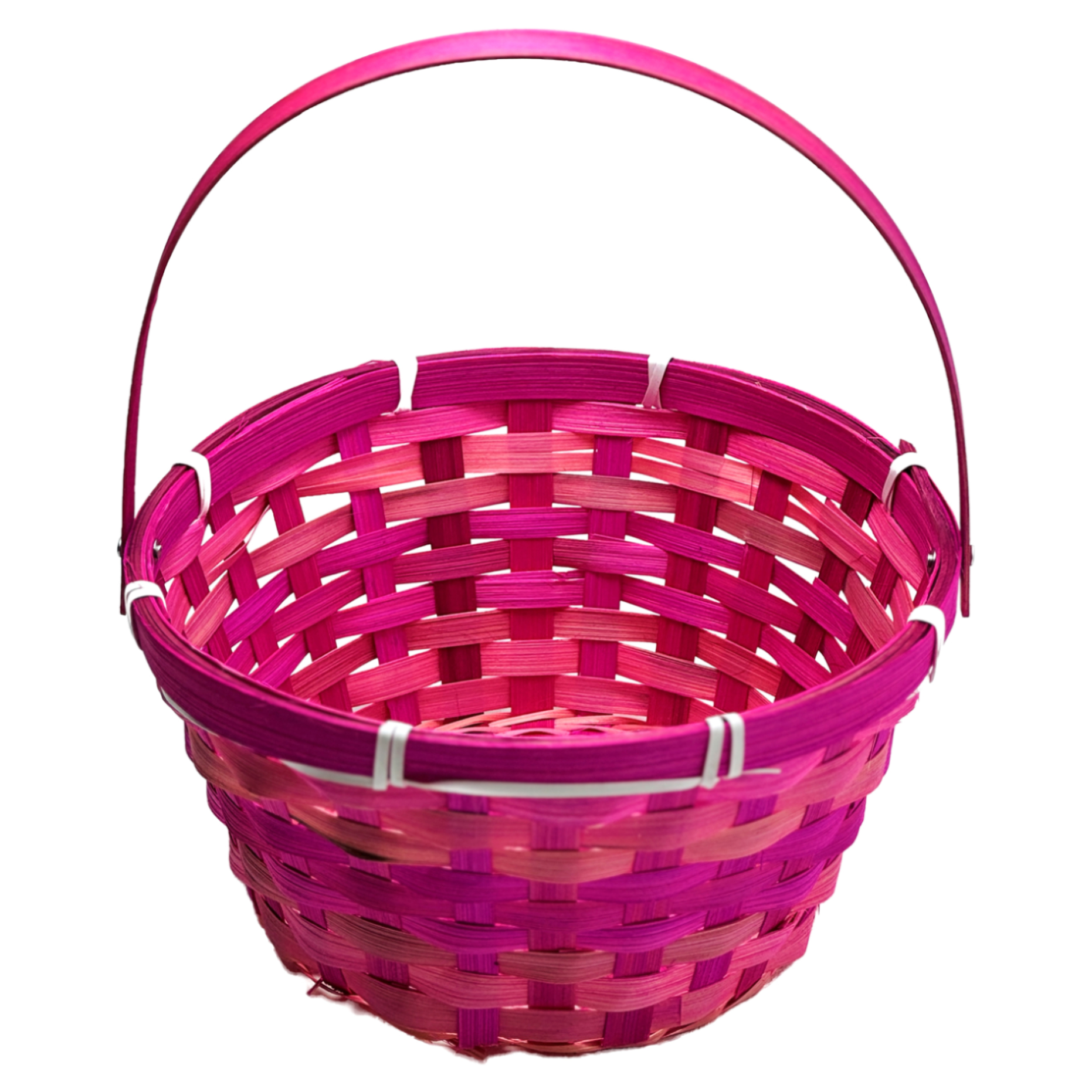 Корзина плетеная (бамбук), D22xH12 см Розовый