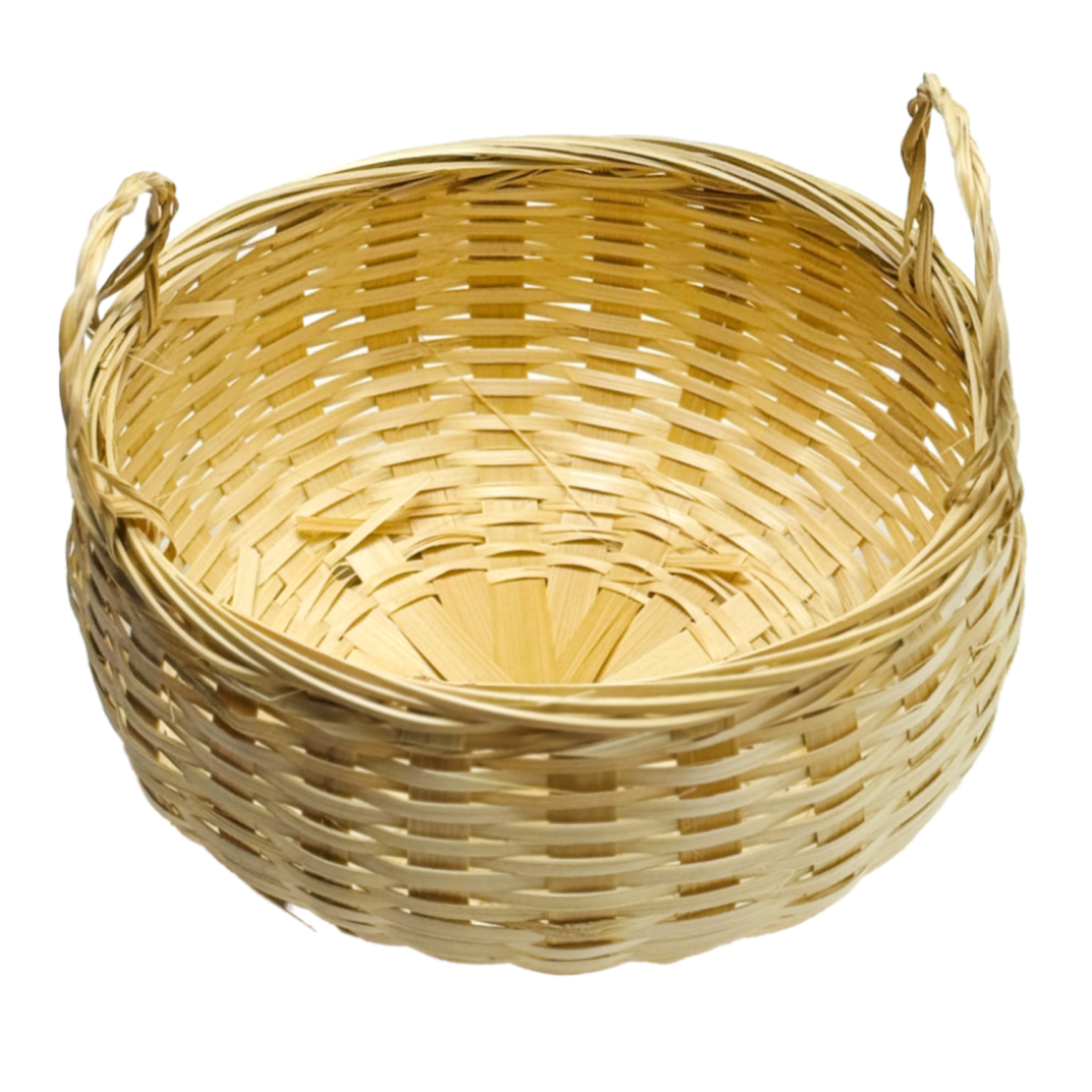 Корзина плетеная (бамбук), D15xH10 см Натуральный