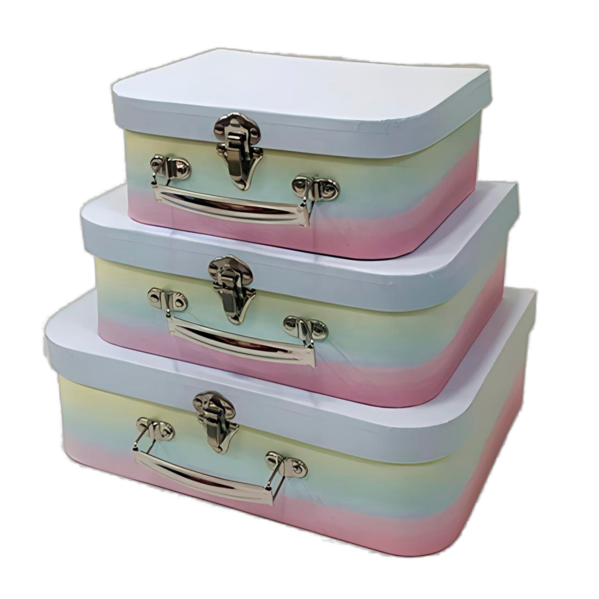 Коробка подарочная "Чемодан", 30x22xH9,5 см - 20x16xH8 см, набор (3 шт) Белый