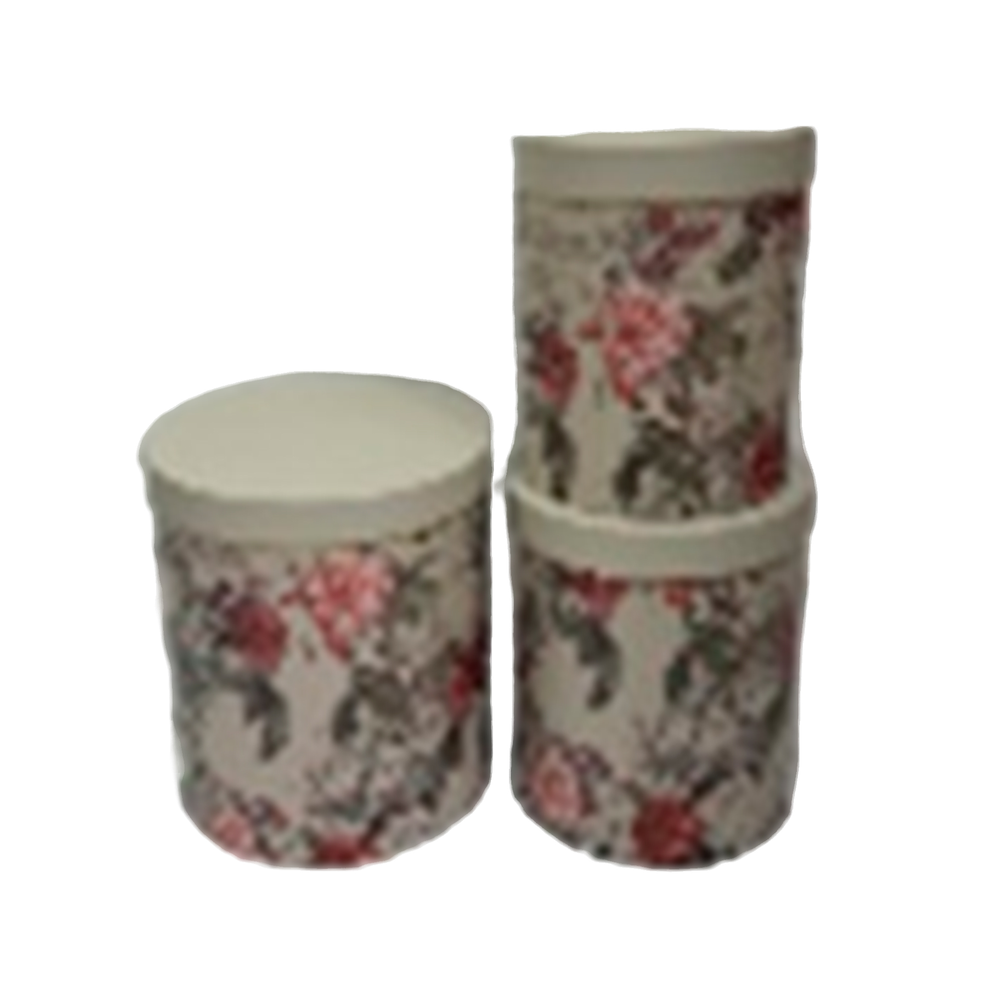 Коробка шляпная "Цветы", D24xH23,5 см - D20xH18 см, набор (3 шт) Белый