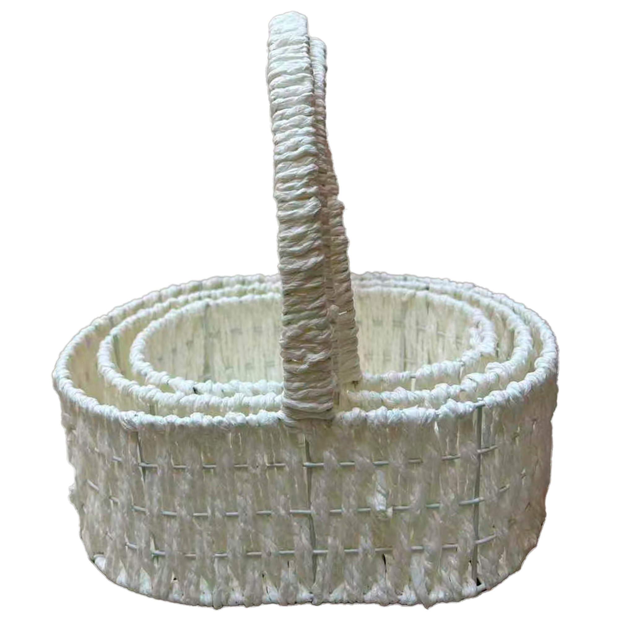 Корзина плетеная (бумага), 31x22xH11/29 см - 23x15xH9/21 см, набор (3 шт) Белый