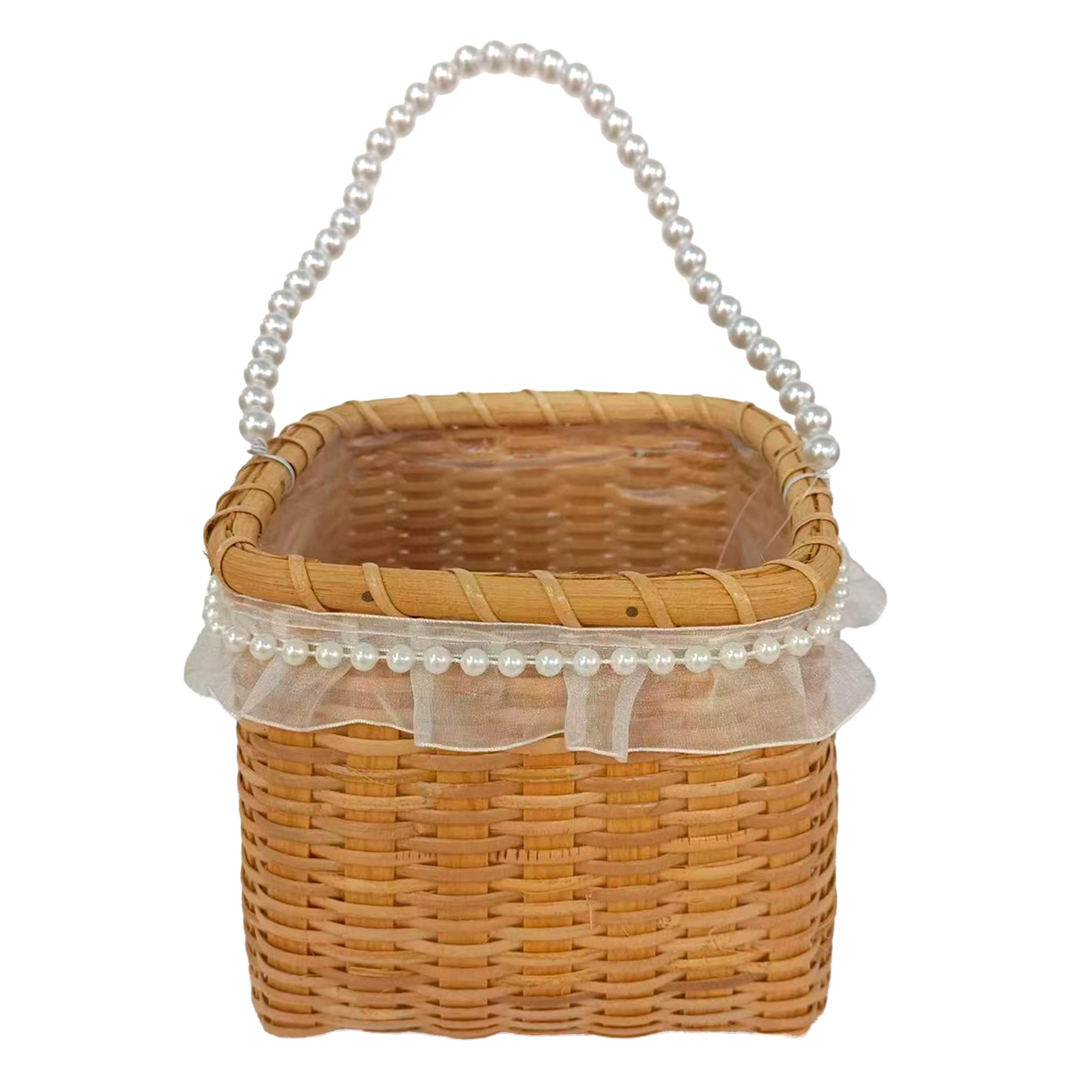 Корзина плетеная (дерево), 16x16xH13 см Натуральный