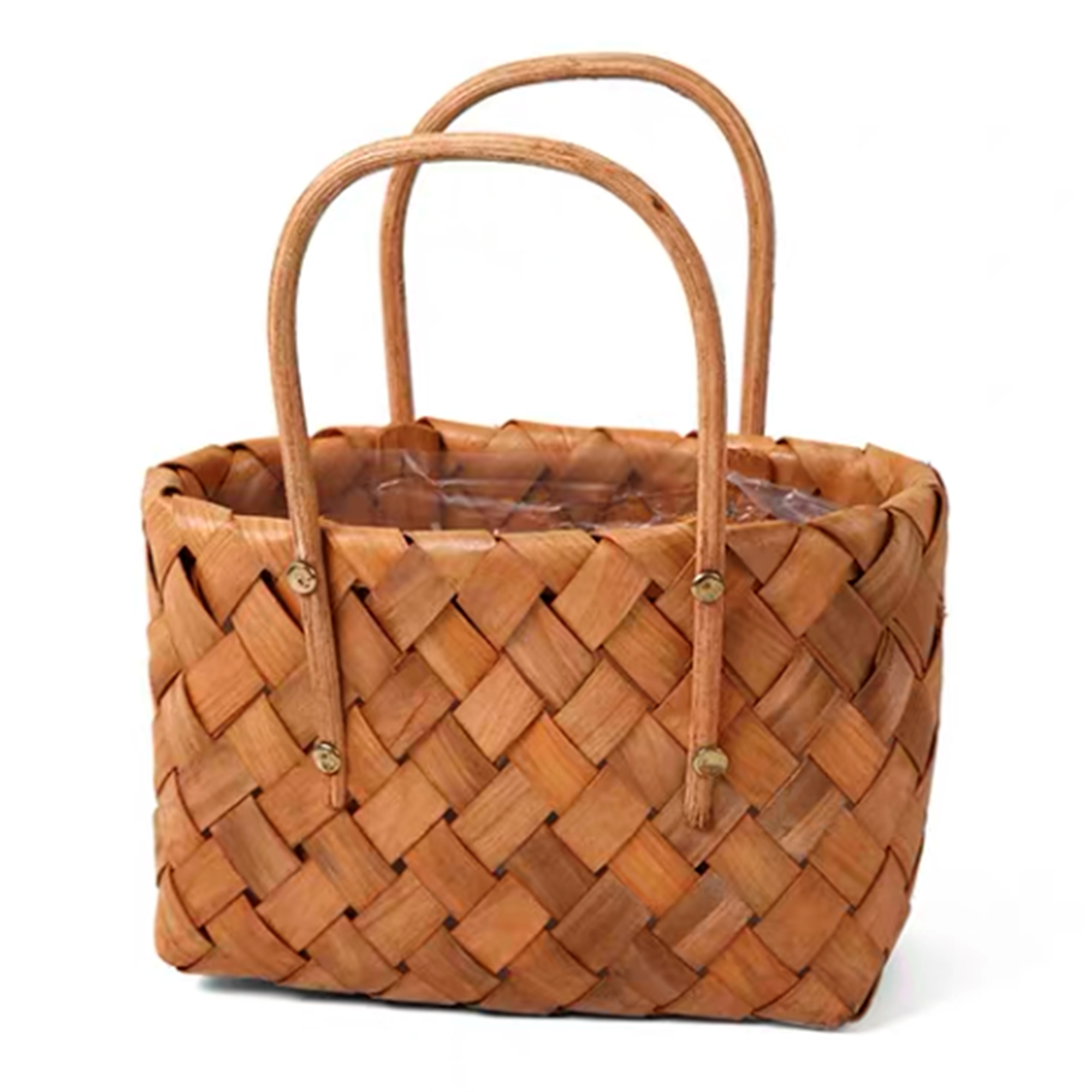 Корзина плетеная (дерево), 23x16xH15/27,5 см Коричневый