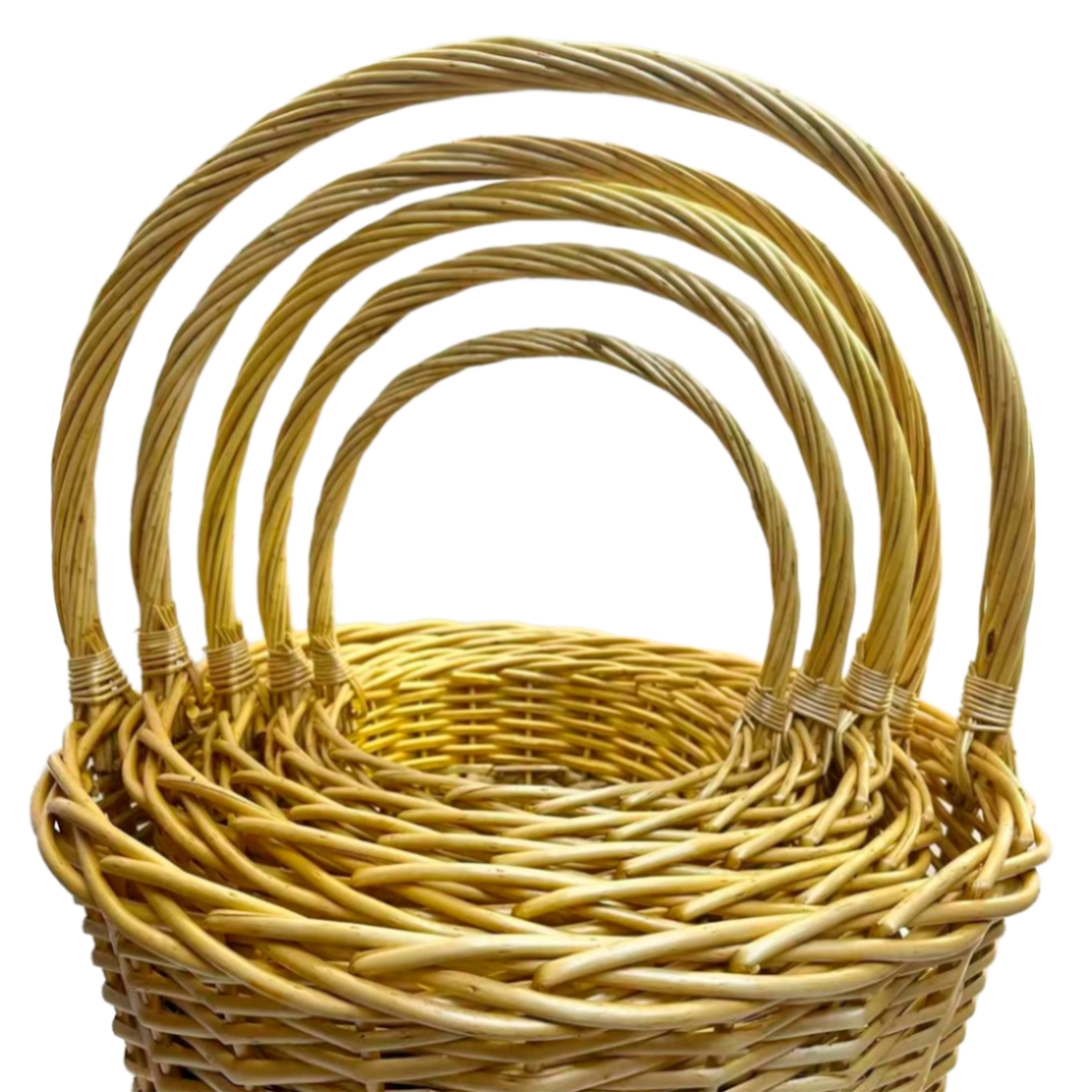 Корзина плетеная (ива), D52xH19/53 см - D23хH9/25 см, набор (6 шт) Натуральный