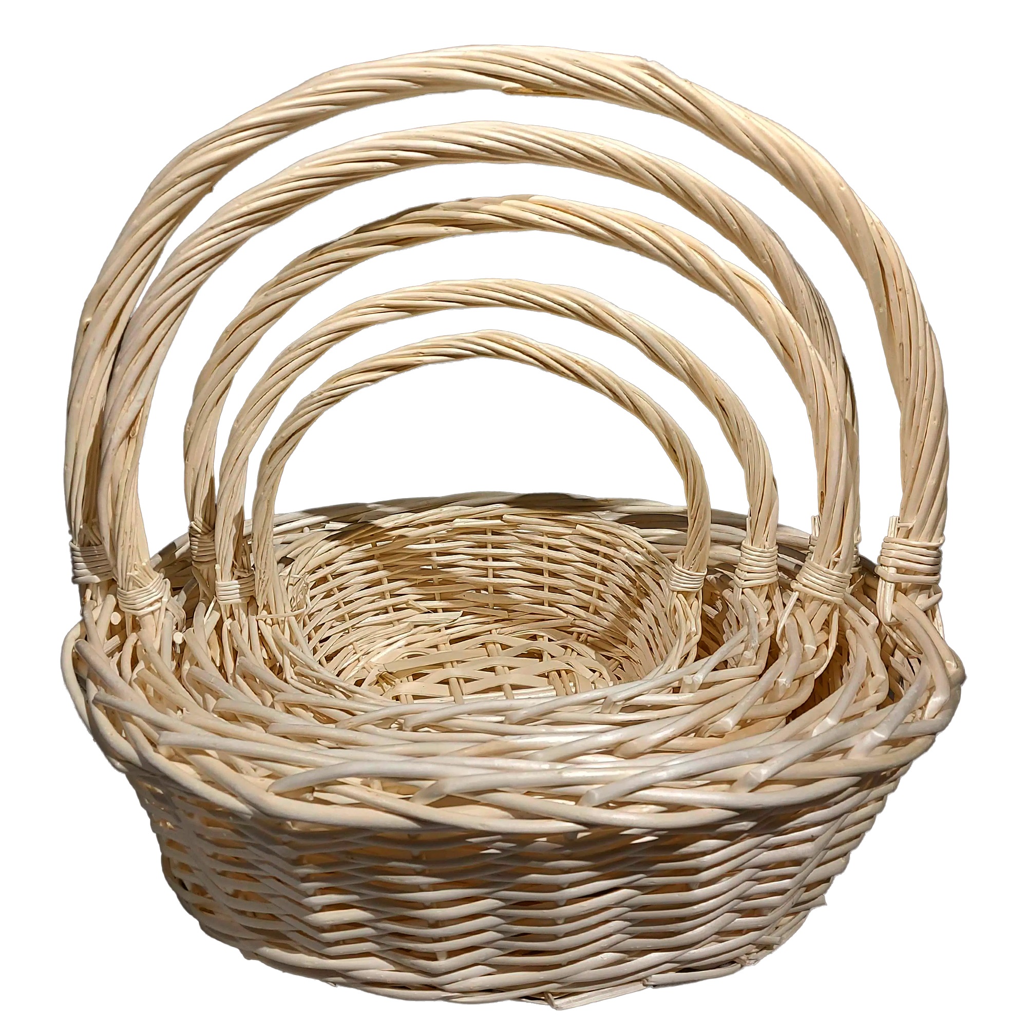 Корзина плетеная (ива), 57x48xH19/50 см - 26x20xH10/25 см, набор (6 шт) Натуральный