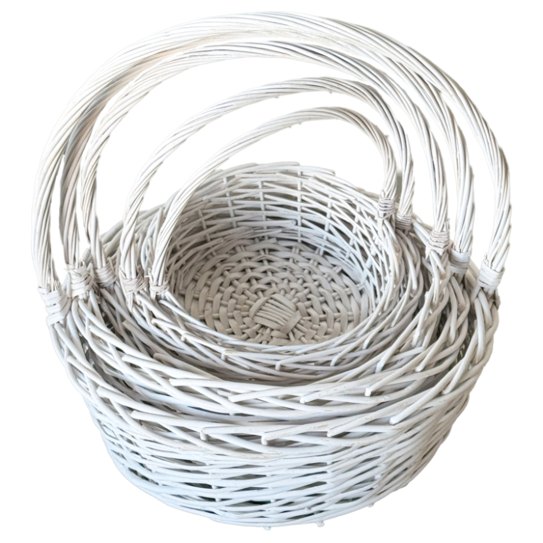 Корзина плетеная (ива), D50xH19/51 см - D28xH11/31 см, набор (5 шт)