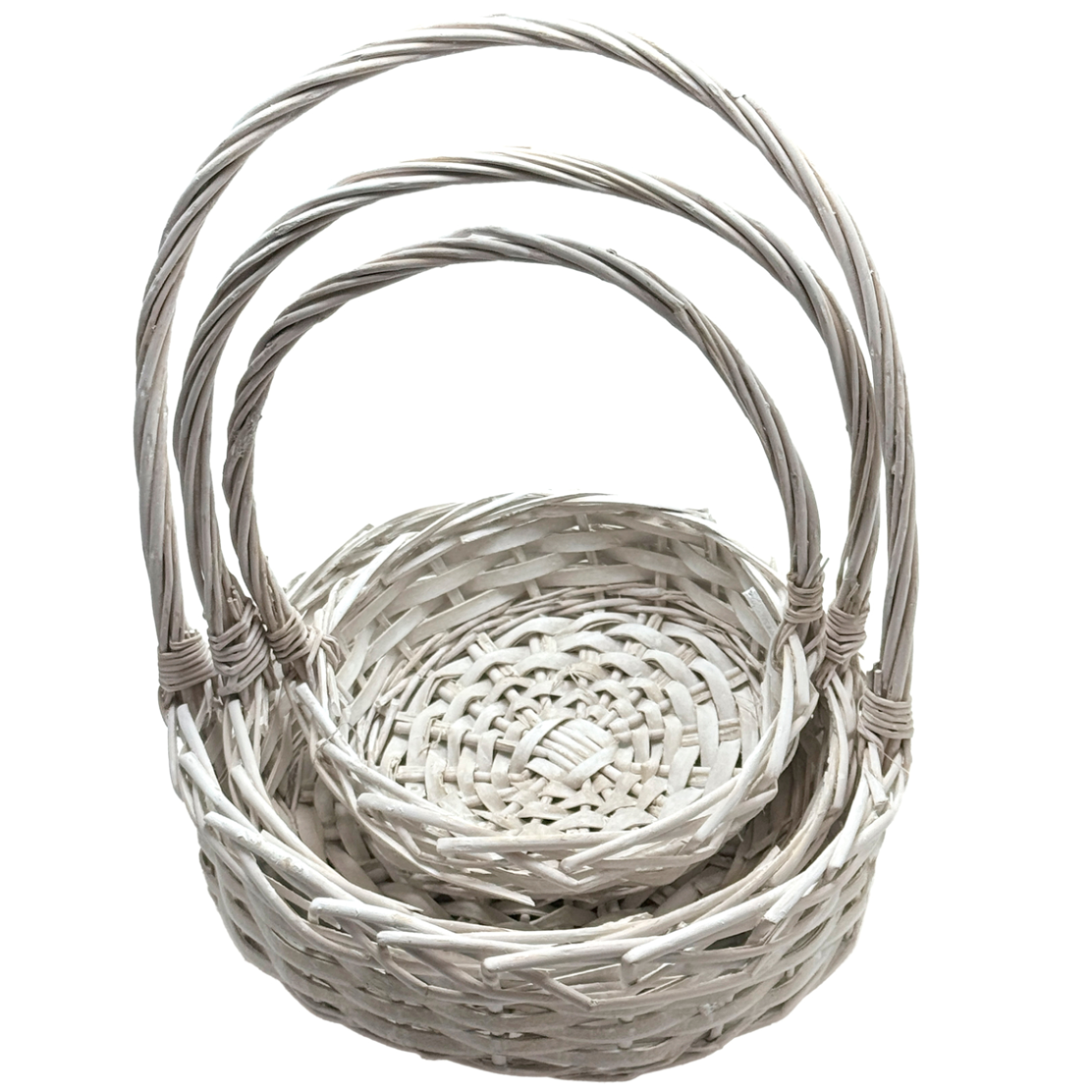 Корзина плетеная (ива), D30xH8/33 см - D20xH5/23 см, набор (3 шт)