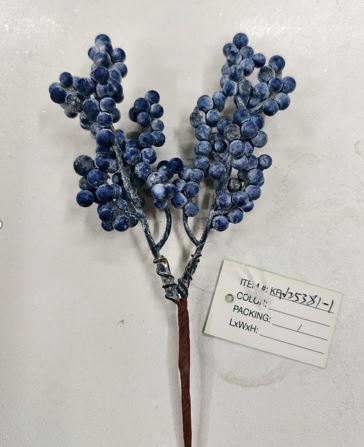 Ветка искусственная ягодная (пластик), H19 см