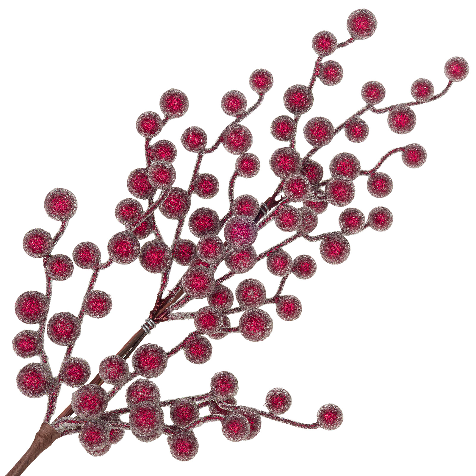 Ветка искусственная ягодная засахаренная (пластик), H68 см