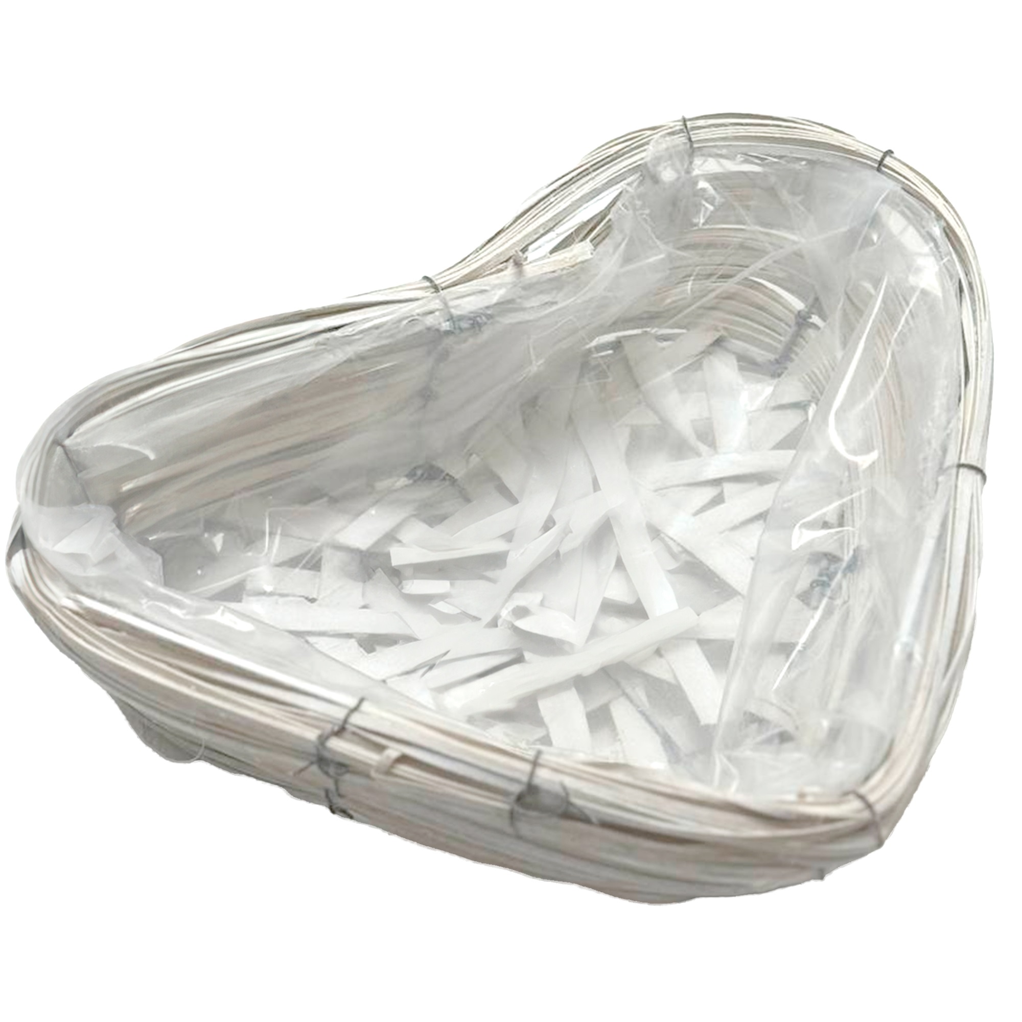 Кашпо плетеное "Сердце" (ива), 24x22xH7 см Белый