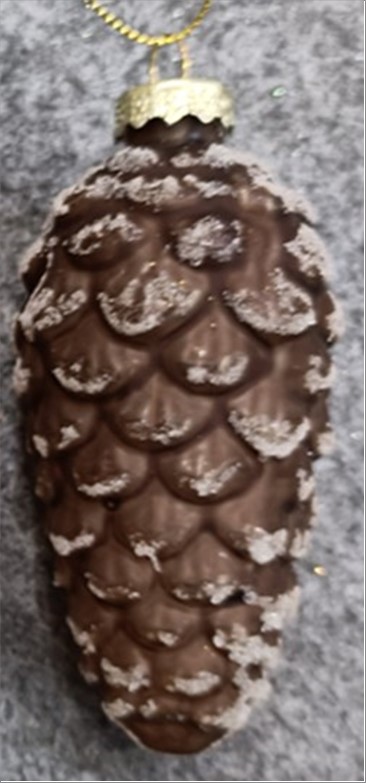 Елочная игрушка "Шишка" (стекло), D5xH11 см