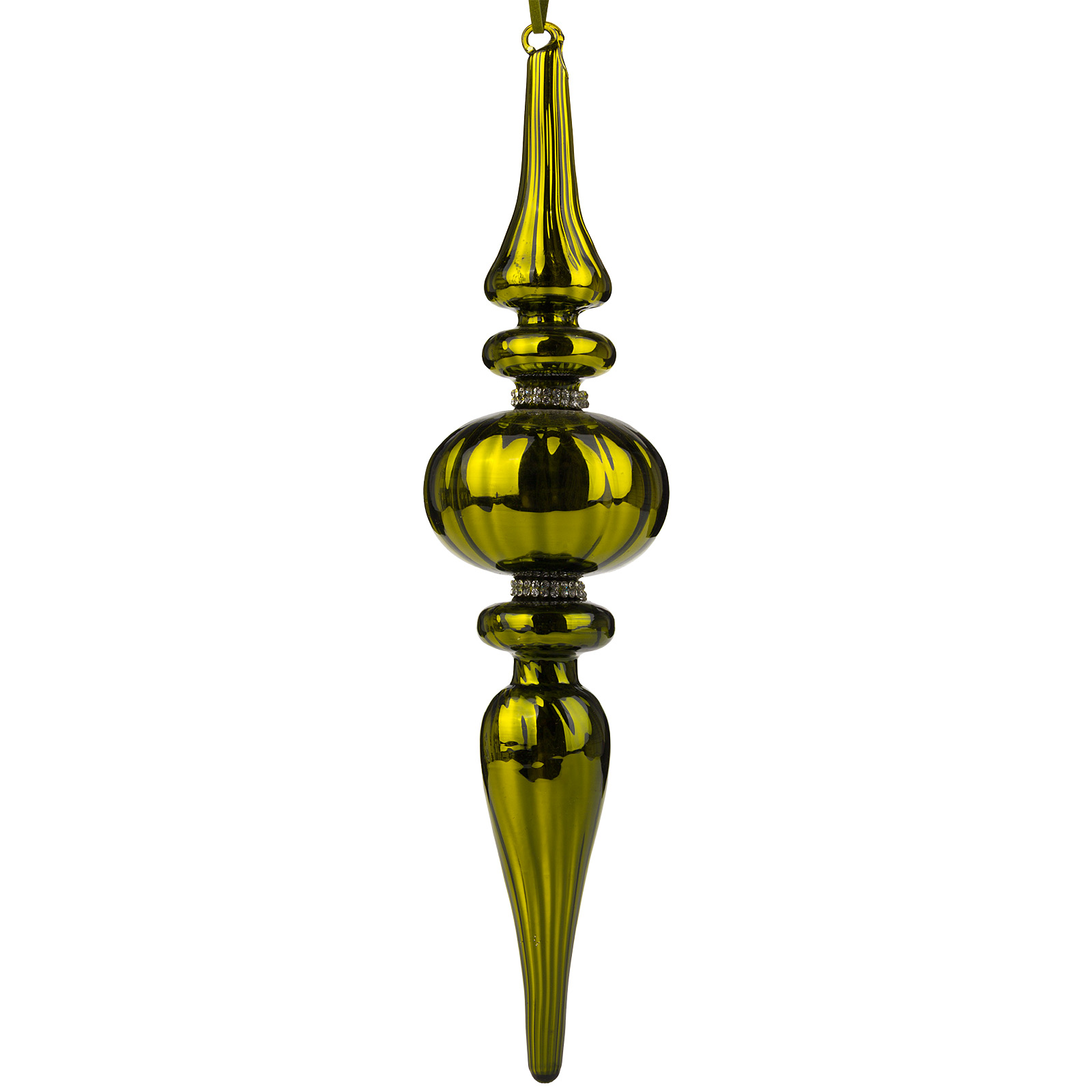 Елочная игрушка "Калабаш" (стекло), D6,5xH28 см