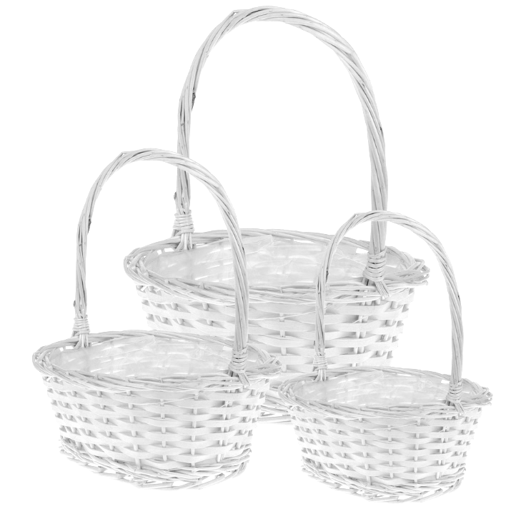 Корзина плетеная (ива), 30x23xH13/33 см - 20x15xH9/25 см, набор (3 шт)