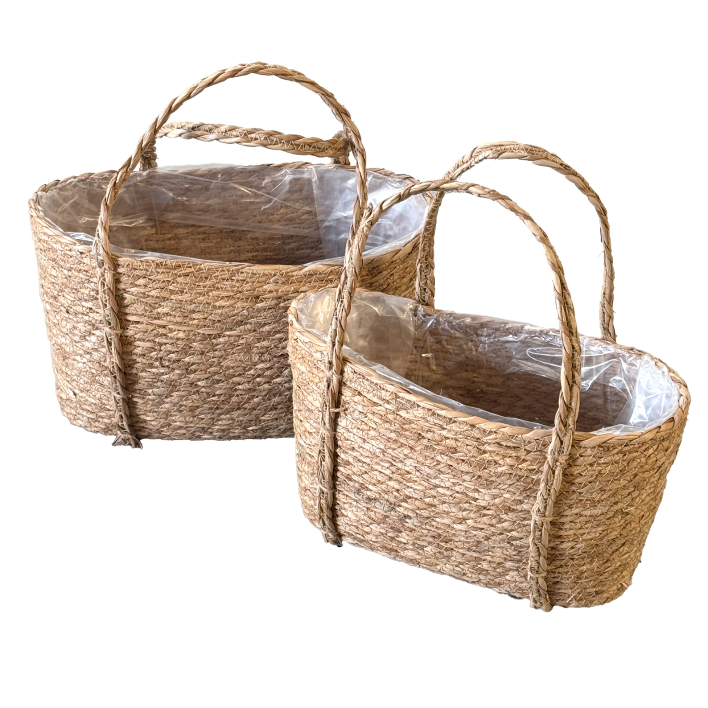 Корзина плетеная (водоросли), 35x20xH23/41 cм, 32x18xH20/35 см, набор (2 шт)