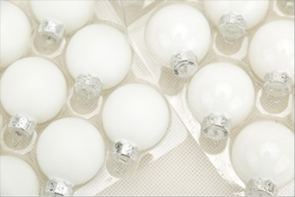 Елочная игрушка "Шар" (стекло), D8 см, набор (16 шт) Белый