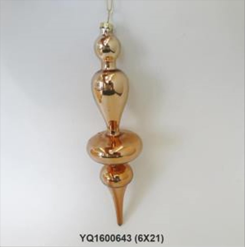 Елочная игрушка "Веретено" (стекло), D6xH21 см