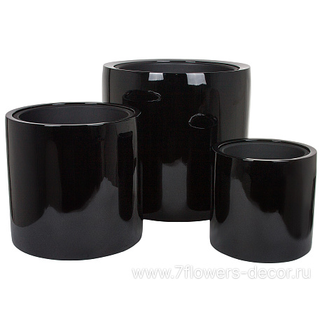 Кашпо Nobilis Marco Pmlac-black Cylinder (полистоун), D53хH51 см, с тех.горшком - фото 3