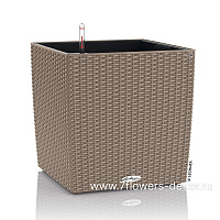 Кашпо Lechuza "Cube Cottage Complete sand brown" (пластик), 30x30xH30 см - фото 1