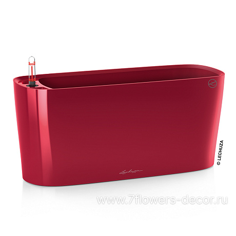 Кашпо Lechuza Delta Complete scarlet red high gloss (пластик), 40x15xH18 см - фото 1