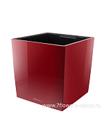 Кашпо Lechuza "Cube Premium Complete scarlet red high gloss" (пластик), 40x40xH40 см Ярко-красный бл - фото 1