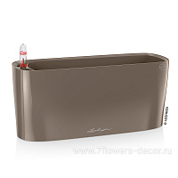 Кашпо Lechuza "Delta Complete taupe high-gloss" (пластик), 30x11xH13 см - фото 1